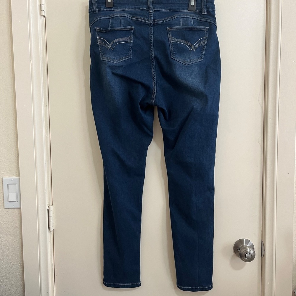 T&Y Women Skinny Ankle Jeans 19/20 Blue Stretch High Rise Dark Denim Minimalist